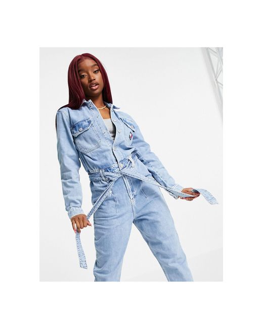 Tommy Hilfiger Denim Jumpsuit in Blue | Lyst Australia