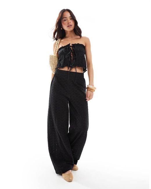 esmé studios Black Esmee Exclusive Broderie Beach Trousers
