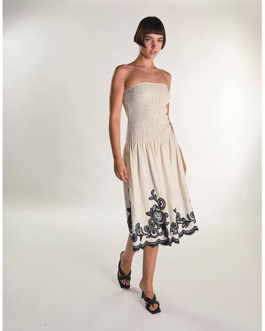 Glamorous Natural Bandeau Midi Dress