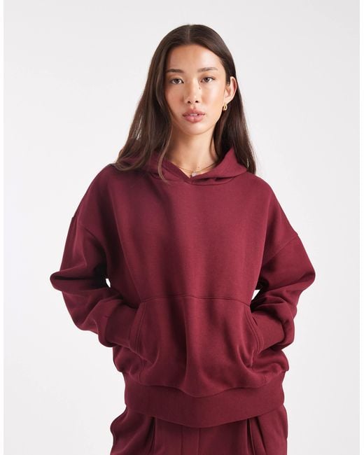 ASOS Red Oversized Brushback Hoodie