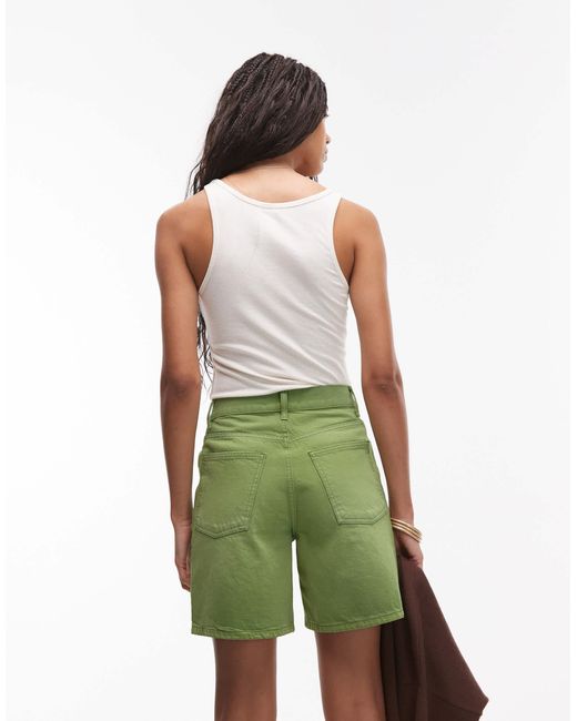 TOPSHOP Green – lockere jeans-jorts