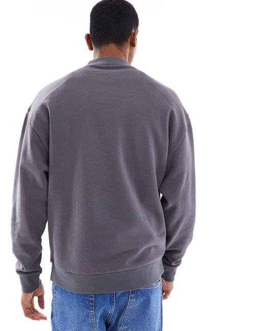 ASOS Blue Oversized Funnel Neck Sweatshirt for men