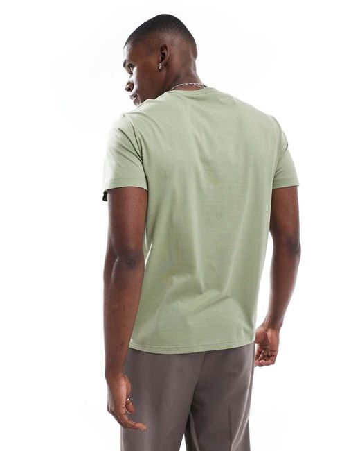 Camiseta De Cuello Redondo En Verde De Fred Perry de hombre de color Green