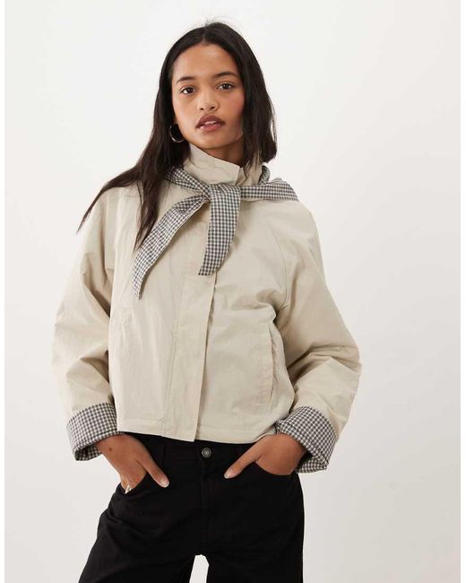 Cotton On Natural Hooded Spray Jacket