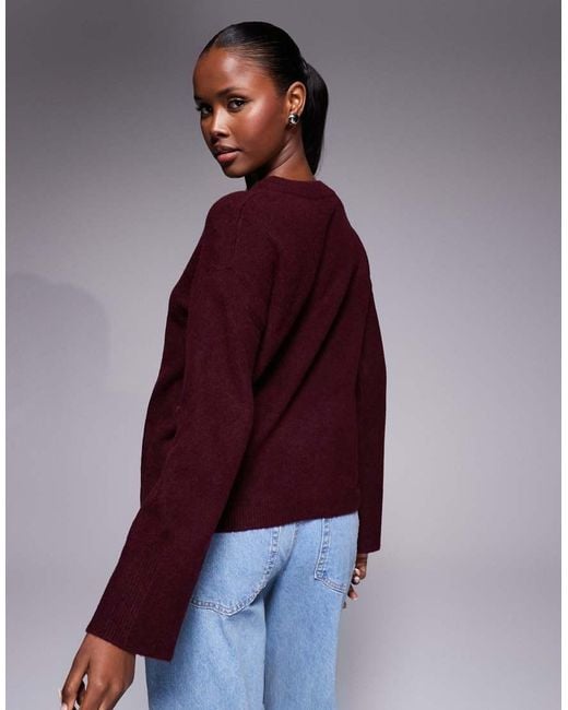 River Island Red Crew Neck Knitted Jumper