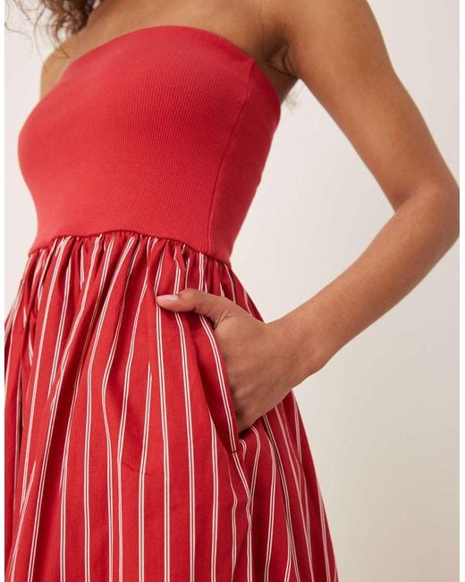 Nobody's Child Pink Felicity Contrast Bandeau Midi Dress