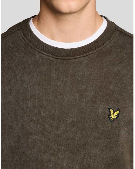 Lyle & Scott Gray Mid Layers Heavy Laundered Crew Neck Sweatshirt for men