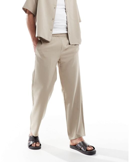 Pantalon ajusté large - sable Bershka pour homme en coloris White
