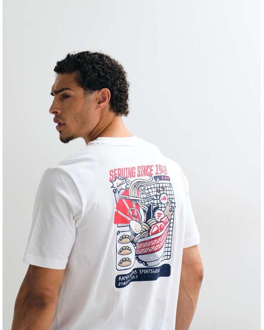 Adidas Originals White Adidas Sportswear Ramen Graphic T-shirt for men