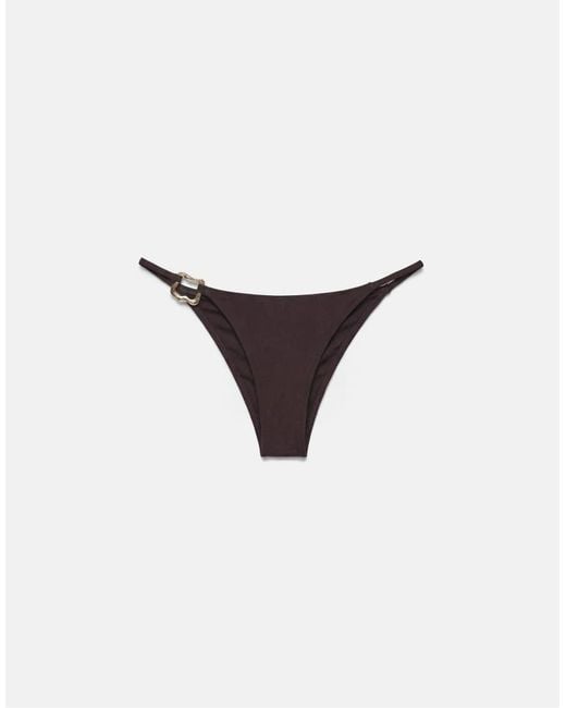 Pull&Bear Brown Bikini Top With Appliqués