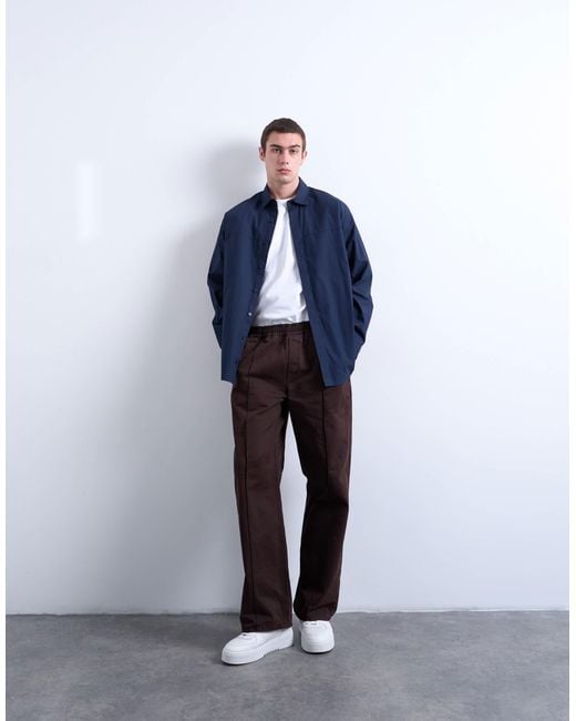 Topman Blue Oversized Fit Formal Shirt for men