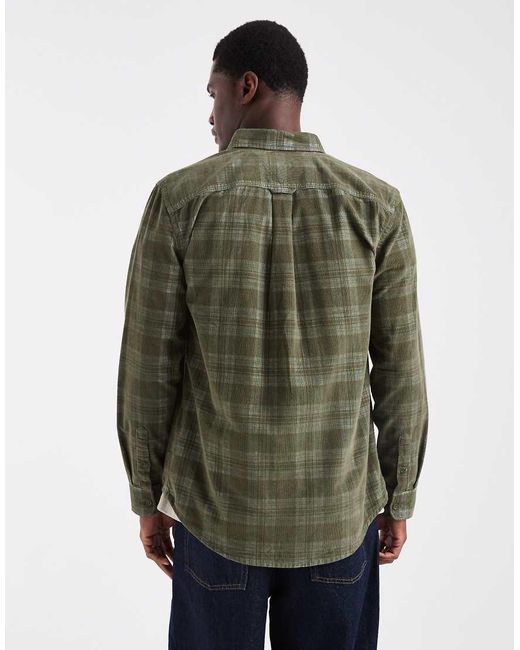 Tommy Hilfiger Green Check Cord Shirt for men