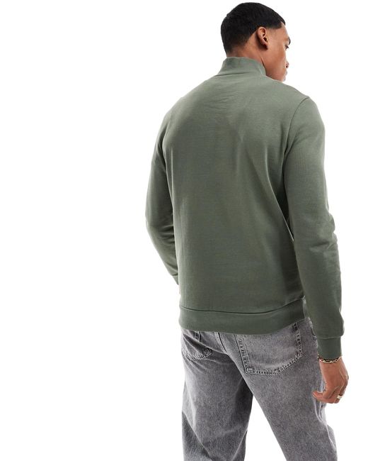 ASOS Green Sweatshirt With Half Zip for men