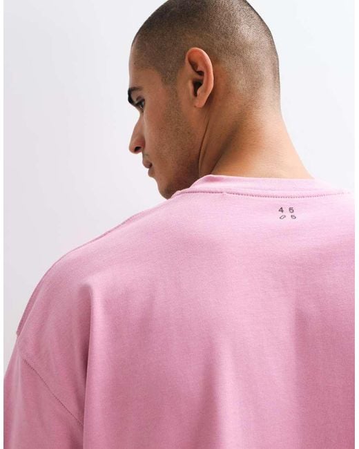 4505 Pink Icon Heavyweight Cotton Oversized T-shirt With Quick Dry Finish for men