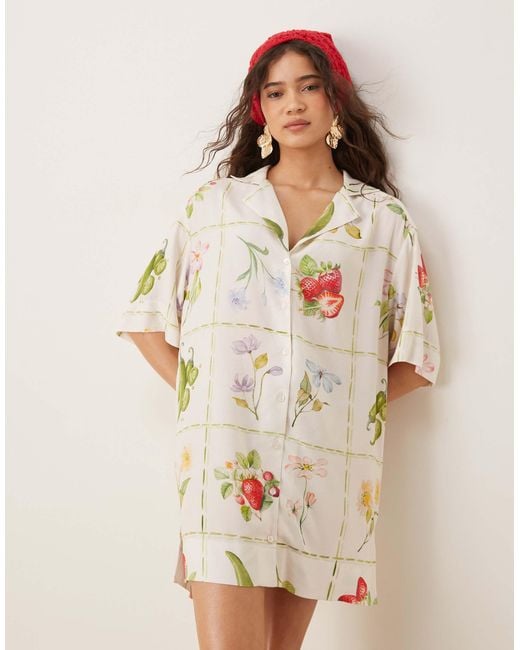 Robe chemise ASOS en coloris Natural