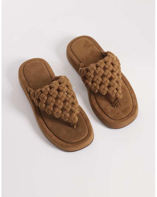 ASOS Brown Frederick Open Weave Flatform Sandal