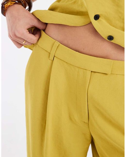 ASOS Metallic Tailored Low Rise Fluid Mensy Pants