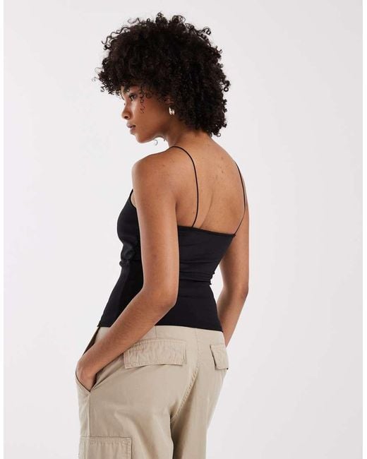 Vero Moda Black Slinky Thin Strap Cami Top