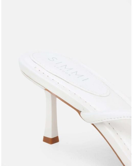SIMMI Natural Tramonto Toe Post Heeled Mules
