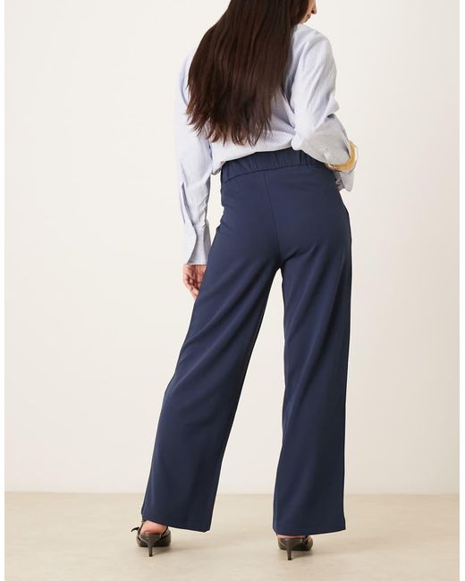 Jdy Blue Button Detail Wide Leg Dad Pants