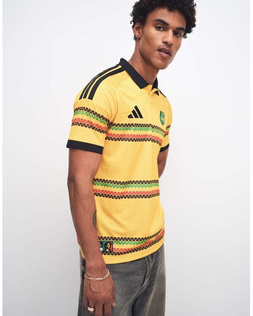 Adidas Originals Yellow Adidas Football Jamaica 26 Home Shirt