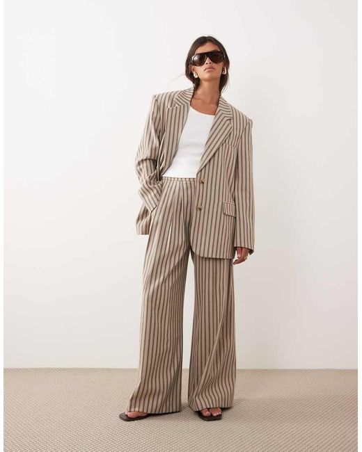 ARRANGE Natural Pleated Wide Leg Pants