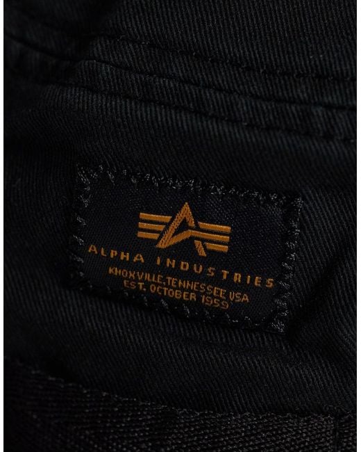 Alpha Industries Blue Logo Bucket Hat for men