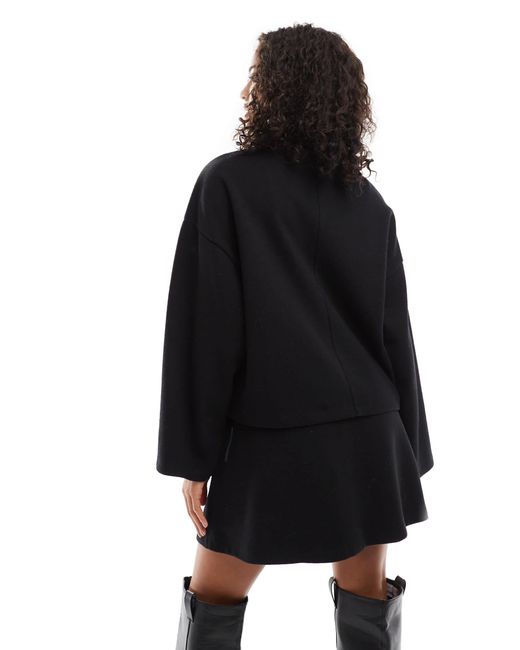 ASOS Black – superweiches, doppellagiges 2-in-1-minikleid