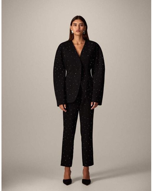 ARRANGE Black Hot Fix Tailored Ovoid Sleeve Blazer Co-ord