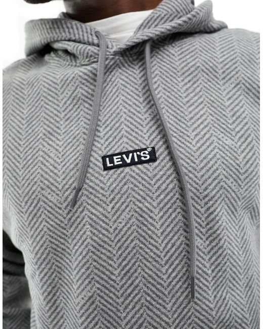 Sudadera con capucha y logo central pequeño Levi's de hombre de color Gray