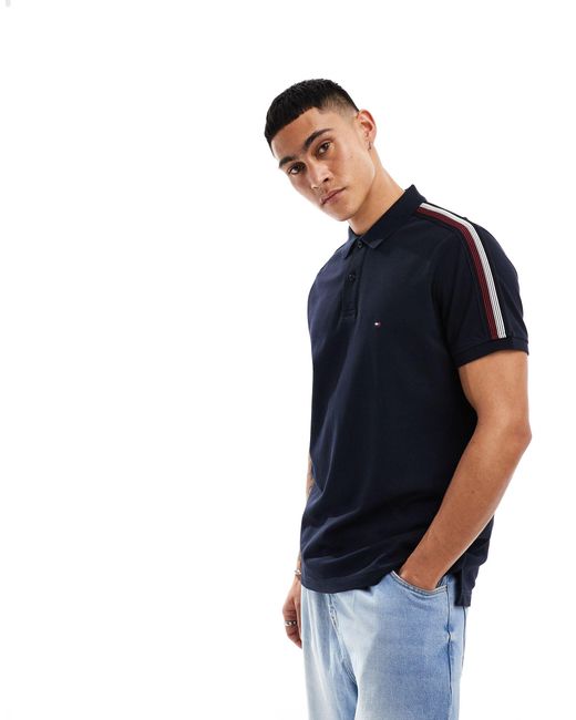Tommy Hilfiger Blue Taping Polo Shirt for men