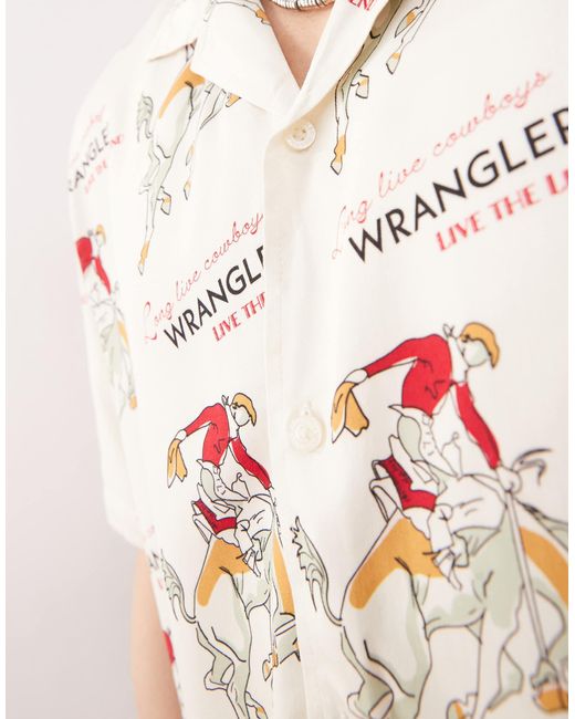 Chemise décontractée en sergé à manches courtes et imprimé rodéo - cassé Wrangler pour homme en coloris Natural