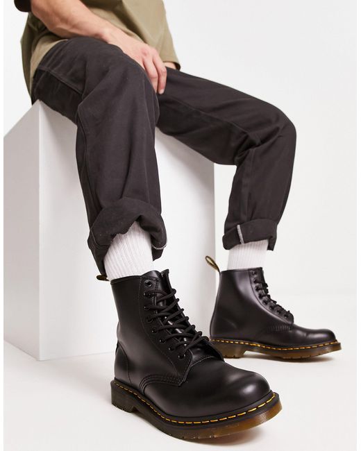 Dr. Martens Black 1460 8-eye Smooth Leather Lace Up Boots for men
