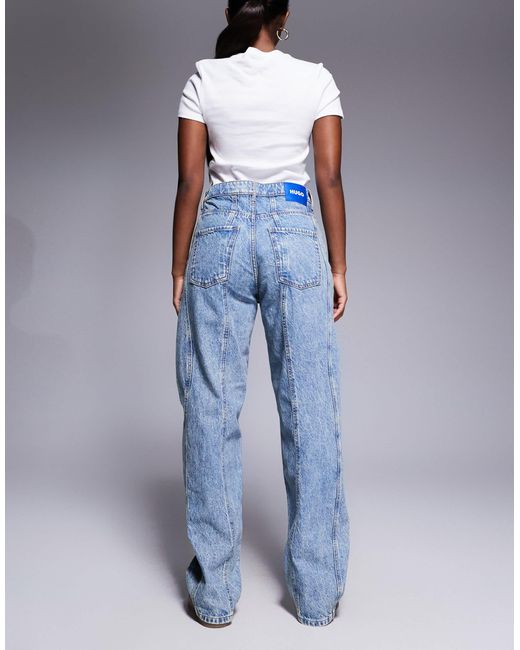HUGO Blue Leni Jeans With Wave Seams