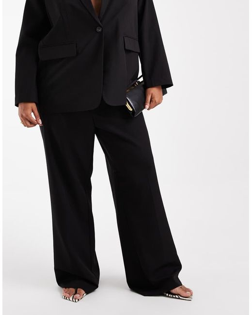 Vero Moda Black Straight Smart Trouser With Crease Front Co-Ord