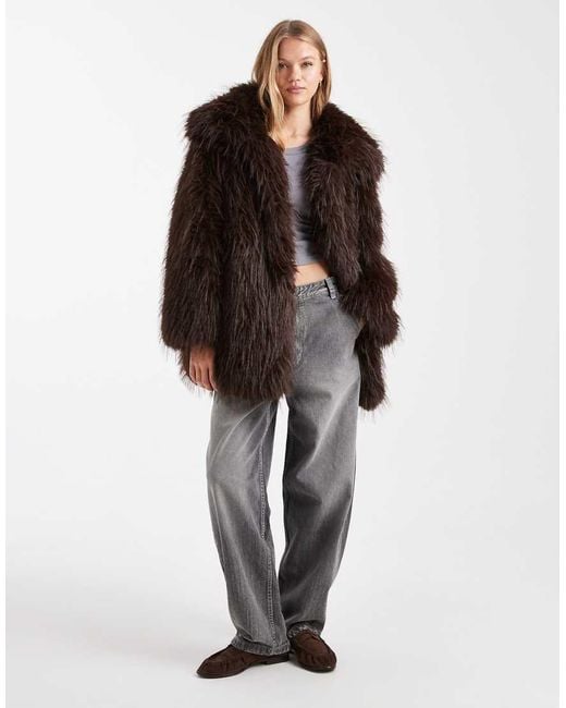 ASOS Black Faux Fur Coat