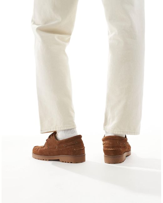 Chaussures bateau en daim Jack & Jones pour homme en coloris White