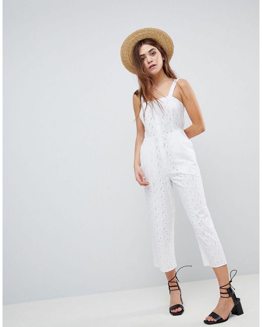 asos white denim jumpsuit