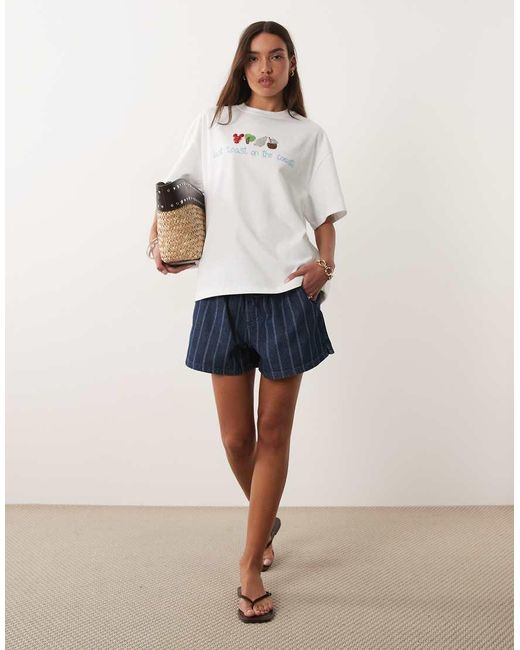 Six Stories White Bridal Embellished Beaded "Last Toast On The Coast" T-Shirt