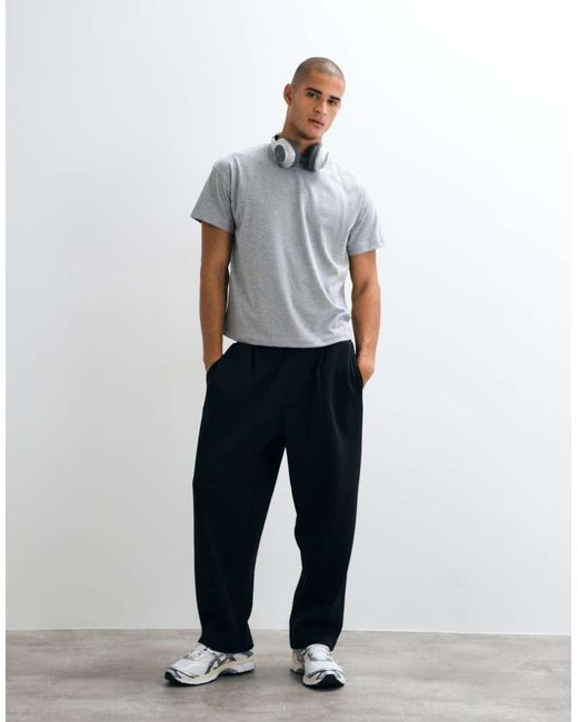 4505 Gray Icon Heavyweight Cotton Shrunken Boxy Fit T-shirt With Quick Dry Finish for men