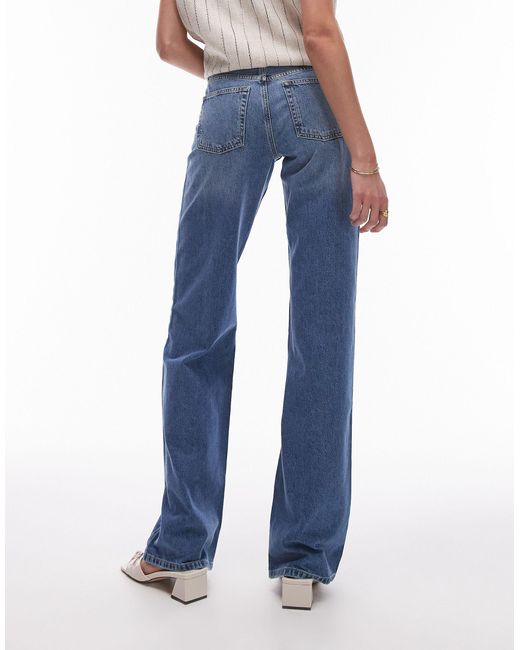 Ember - jean large à taille basse - moyen TOPSHOP en coloris Blue