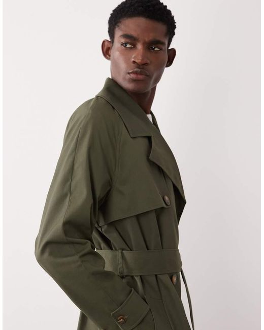 ASOS Green Oversized Trench Coat for men