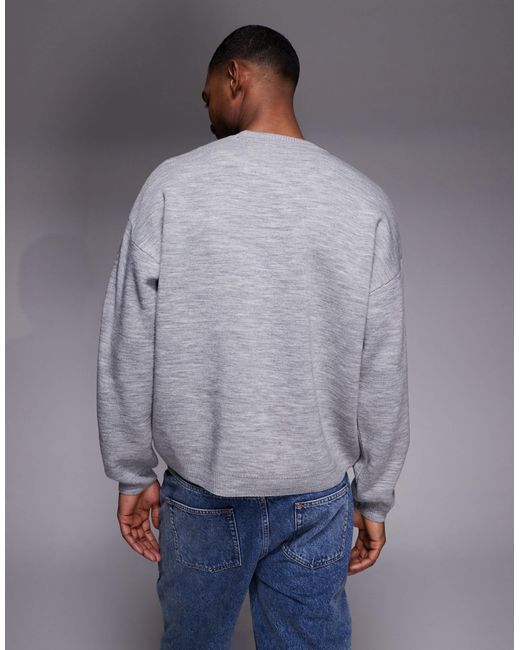 ASOS – oversize-strickpullover in Gray für Herren