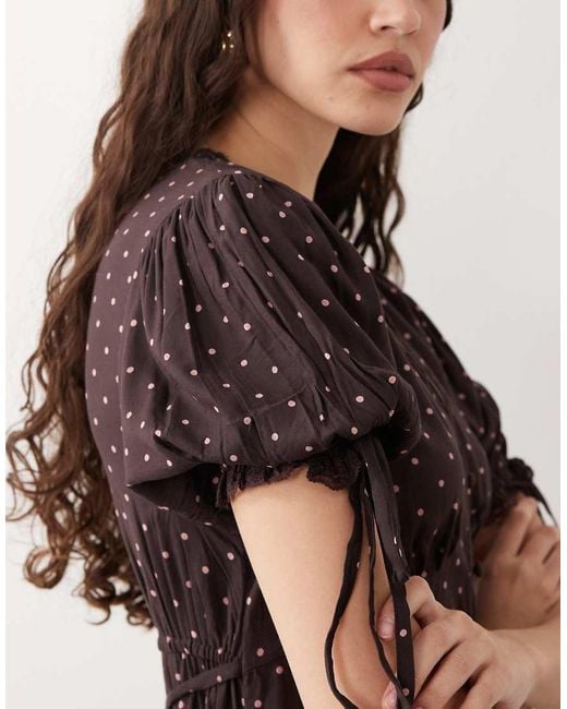 Miss Selfridge Brown Spun Button Through Maxi Tea Dress