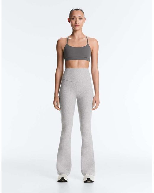 Oysho White Comfortlux High-Rise Flare Trousers