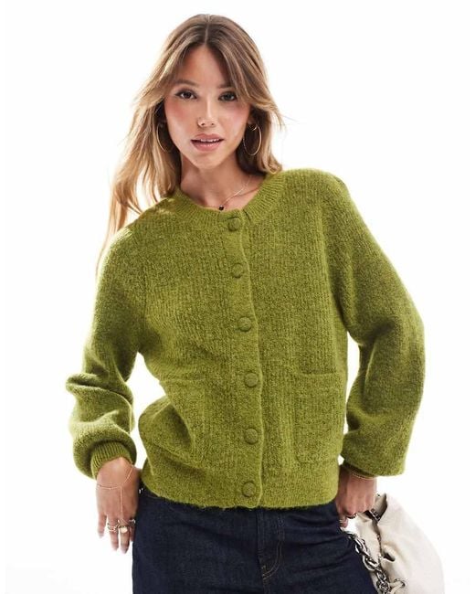 SELECTED Green Femme Wool Alpaca Blend Knitted Cardigan