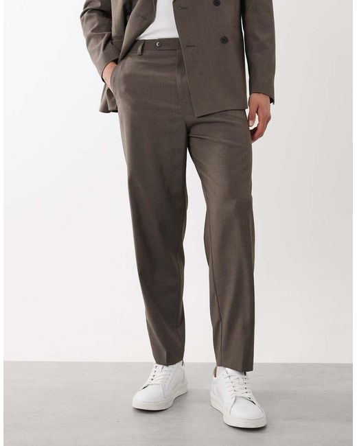 ASOS Green Relaxed Tapered Suit Trousers for men