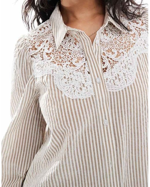 Miss Selfridge White Embroidered Detail Shirt Dress