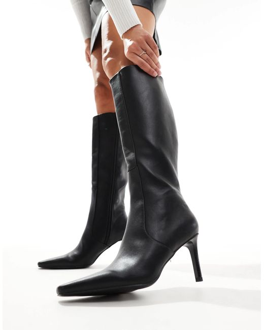 ASOS Black Canberra Heeled 90s Knee Boots