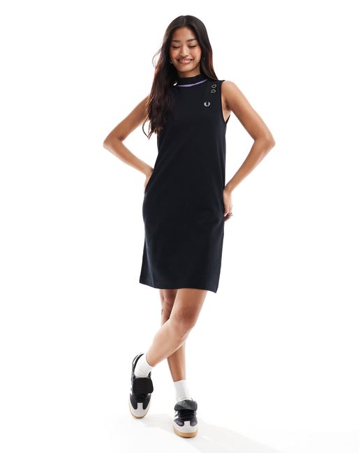 Fred Perry Black X Amy Winehouse Sleeveless T-shirt Dress